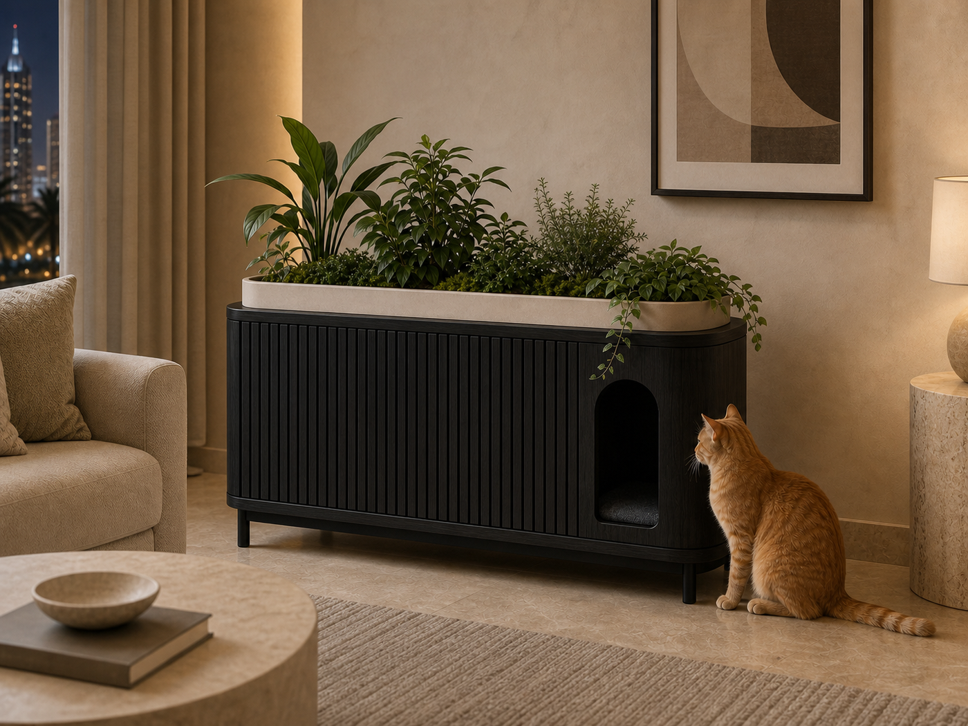 Planter Litter Box Furniture UAE | Lotus Console