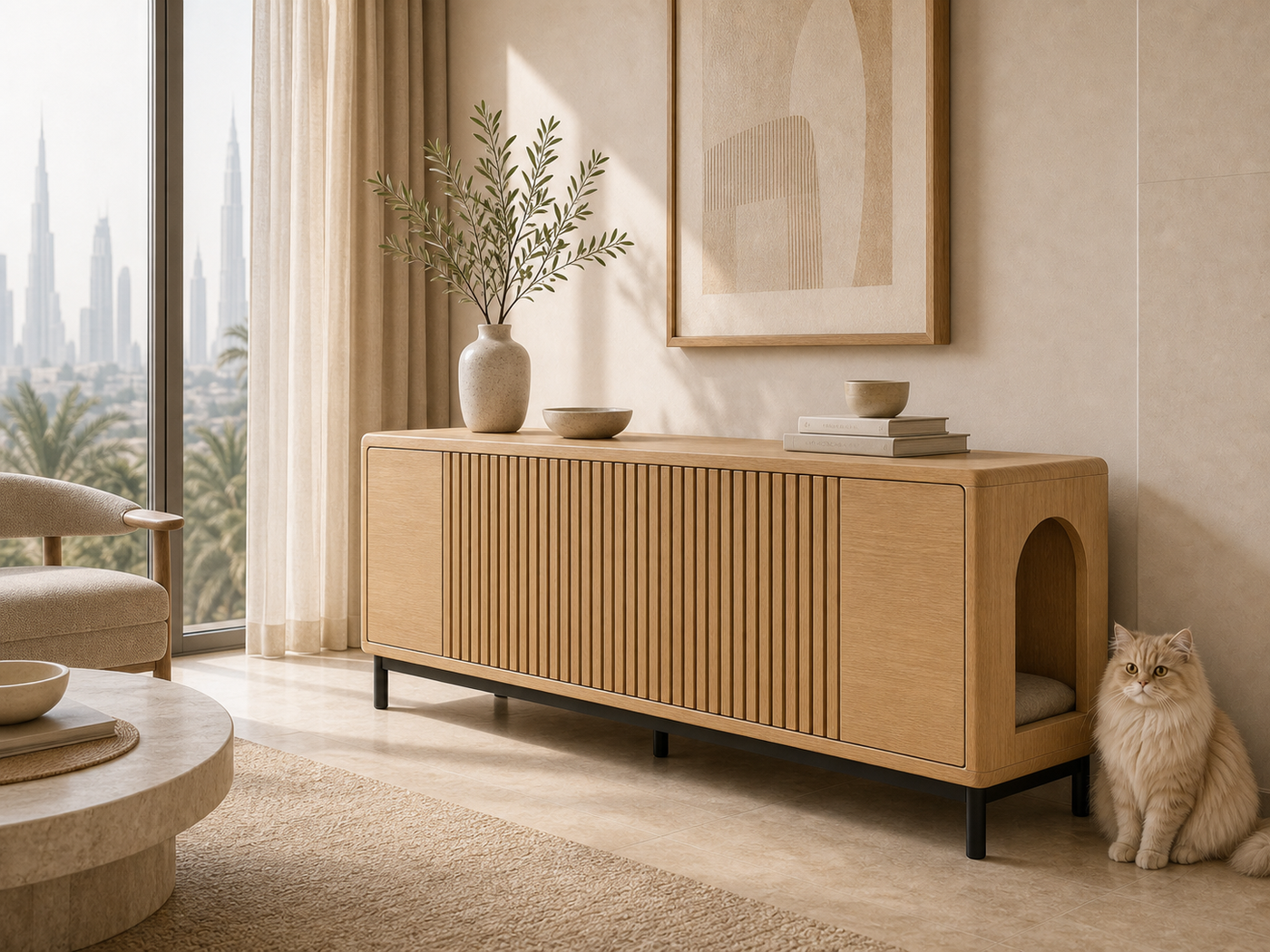 Cat Litter Box Cabinet Dubai | Noor Buffet