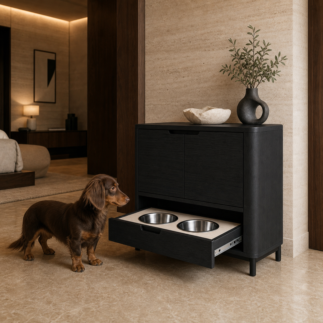 Dog Feeding Console UAE | Lyra Dining Console
