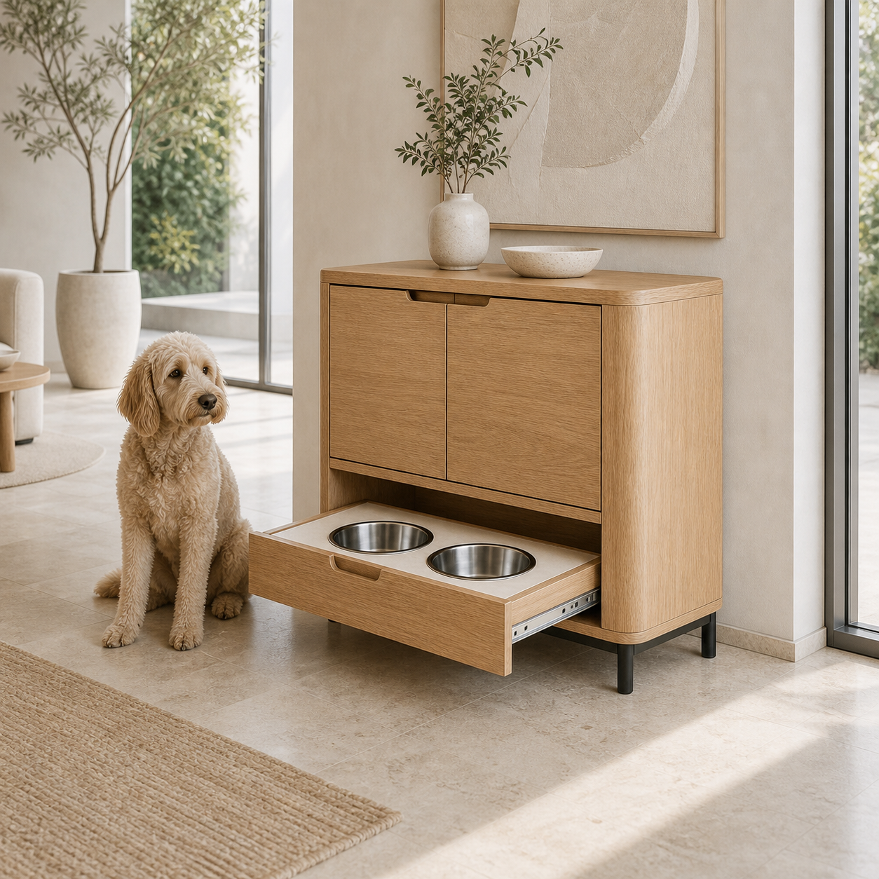 Dog Feeding Console UAE | Lyra Dining Console