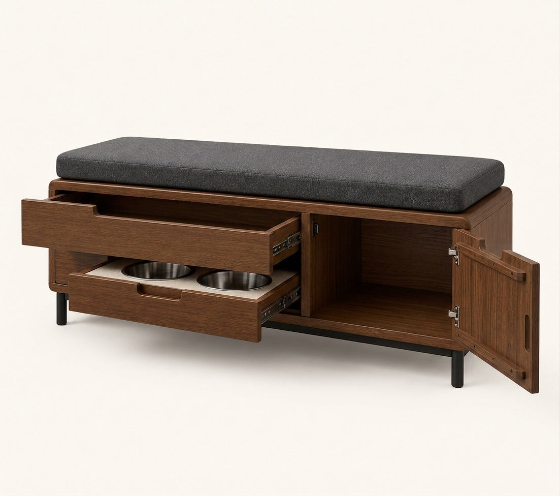 Tala Dining Bench - open view