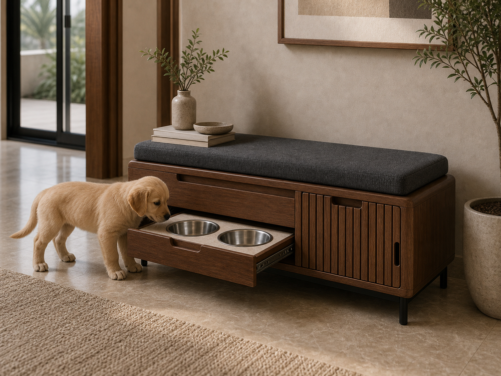 Dog Feeding Bench UAE | Tala Dining Bench dimensions 145 L x 50 W x 50 H cm