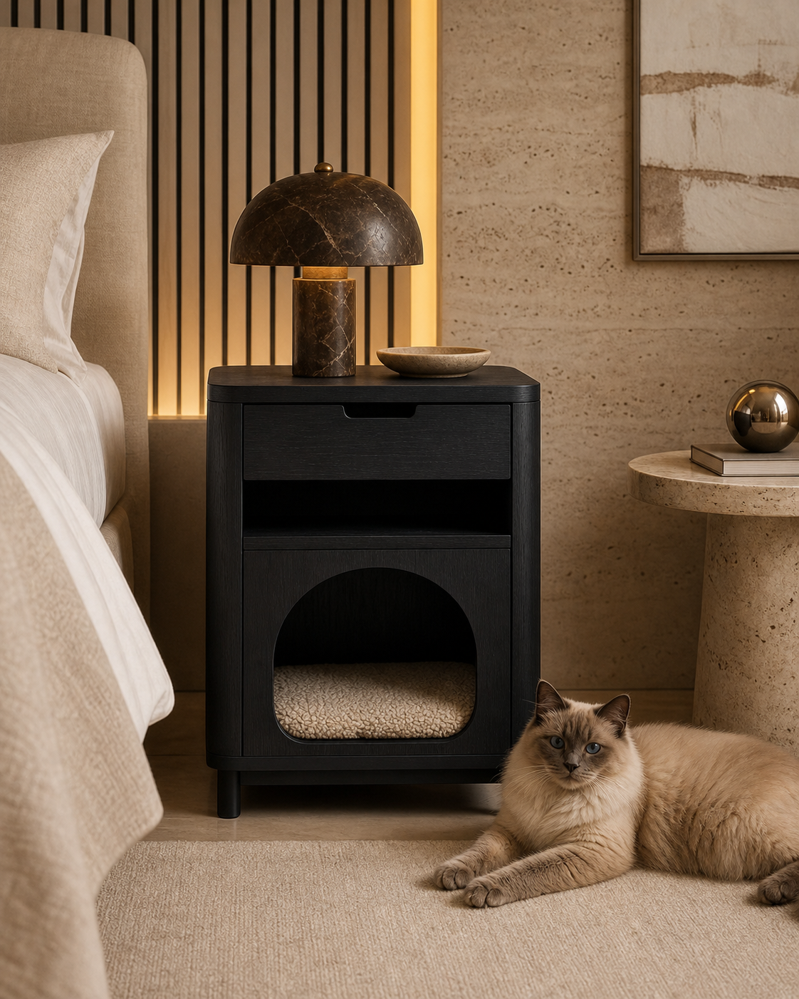 Bedside Cat Bed UAE | Mira Bedside Nest